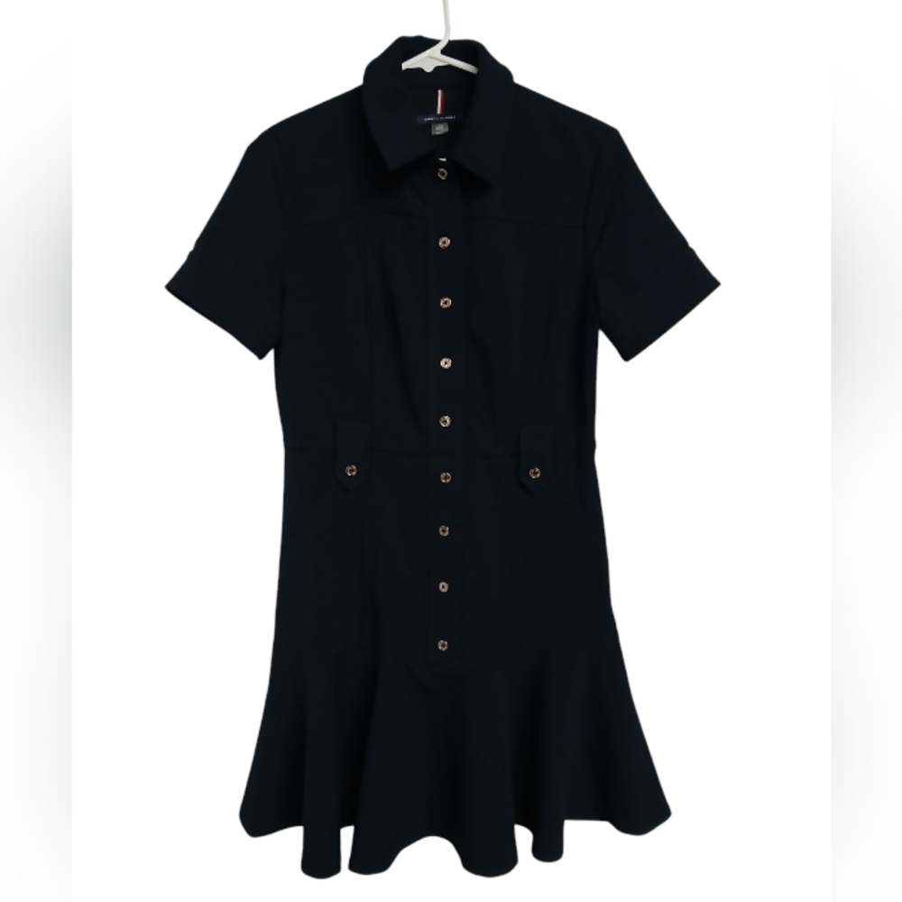 Tommy Hilfiger Elegant blue Dress burtoon down size 4